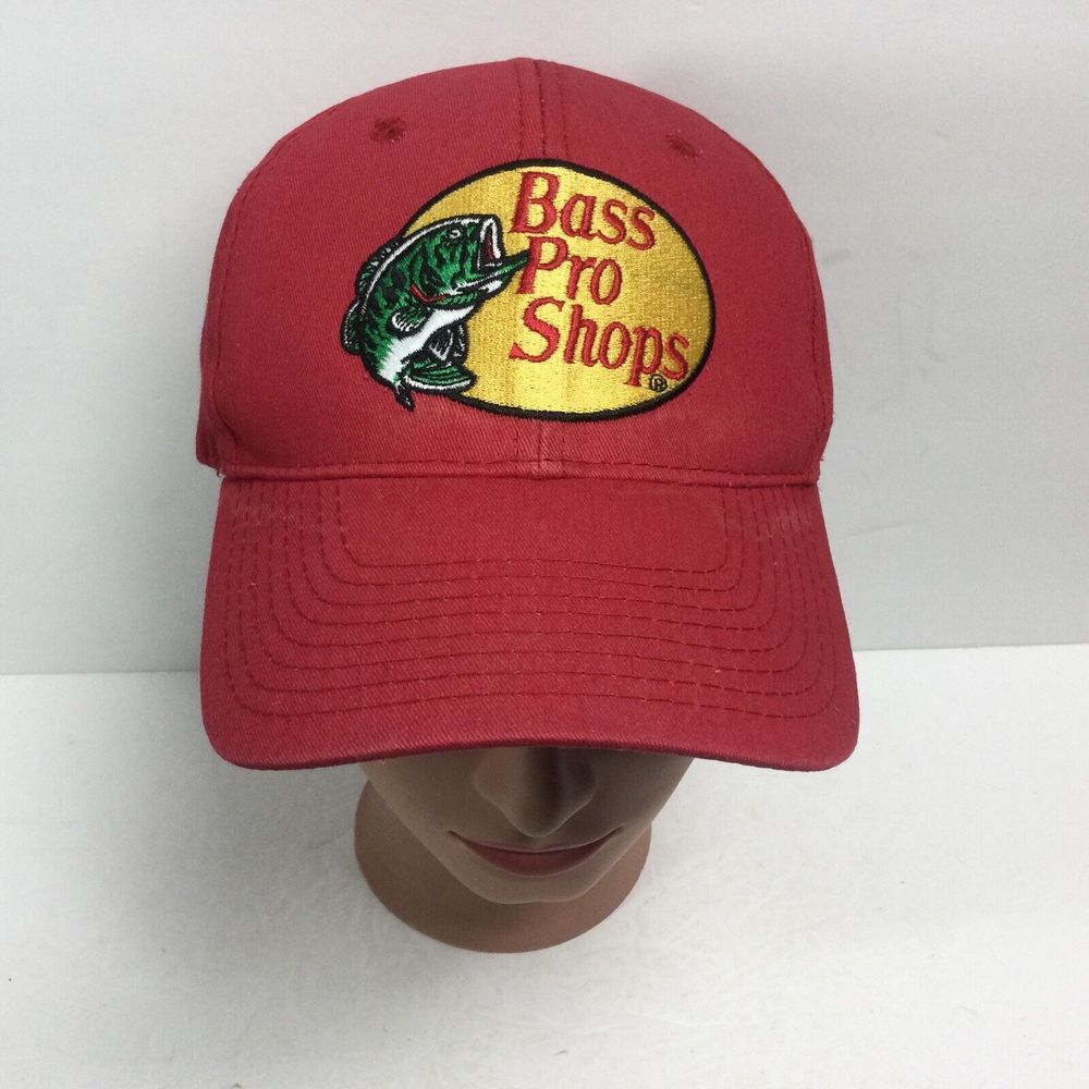 Bass Pro Shops‎ hat Red SnapBack Outdoors fishing cap adults one size